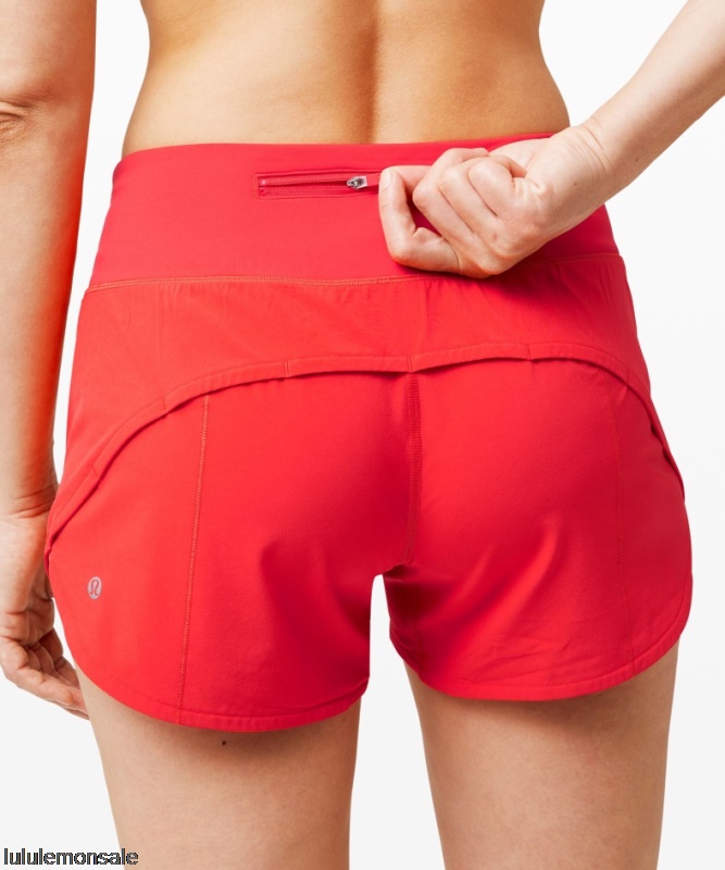 Lululemon Damen DELULU362 | Nelke Rot Beschleunigung Mittelhoch Gefüttert Kurz 4